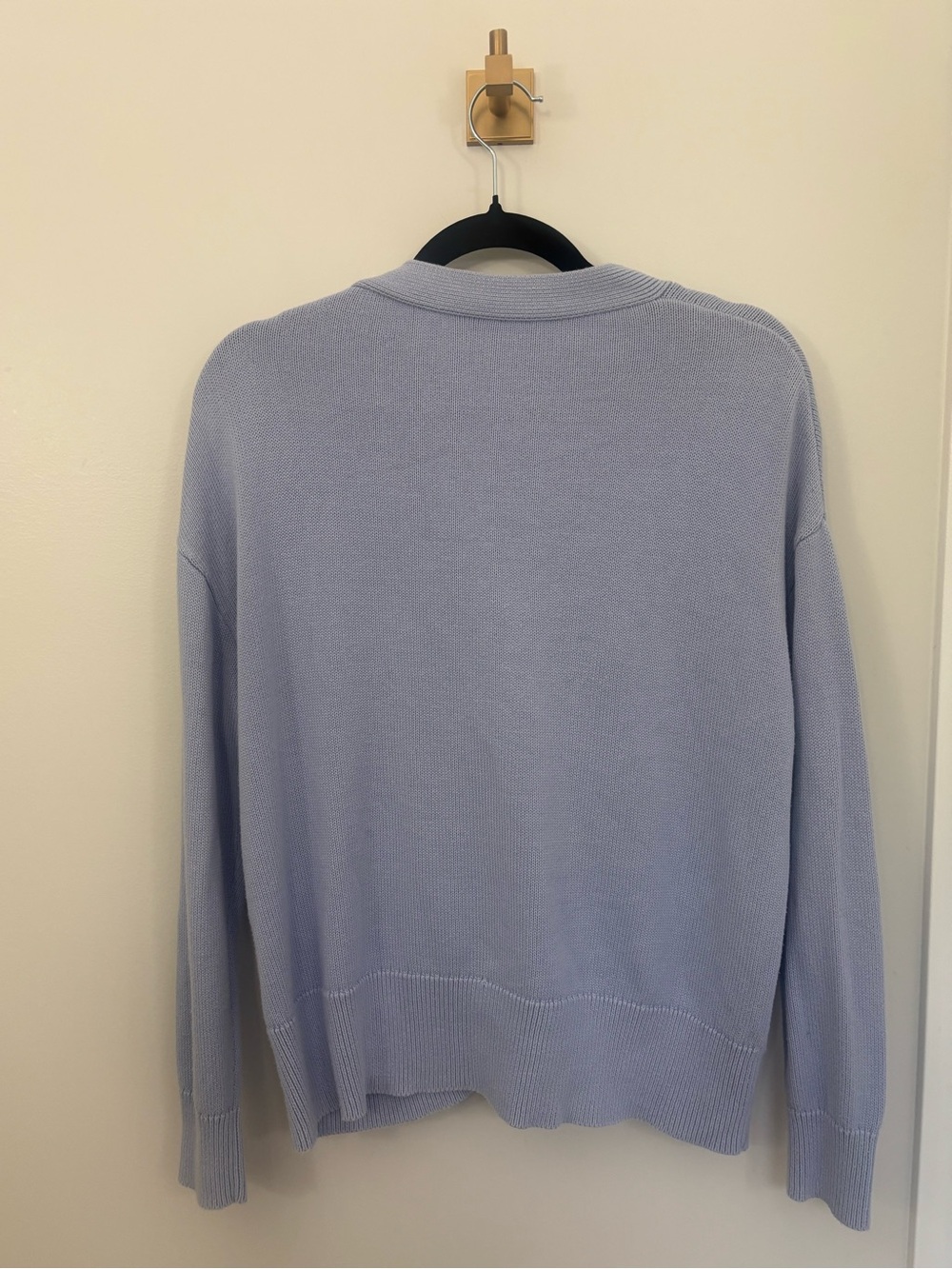 Light Lavender Periwinkle V-Neck Button Cardigan Sweater - Picture 3 of 3